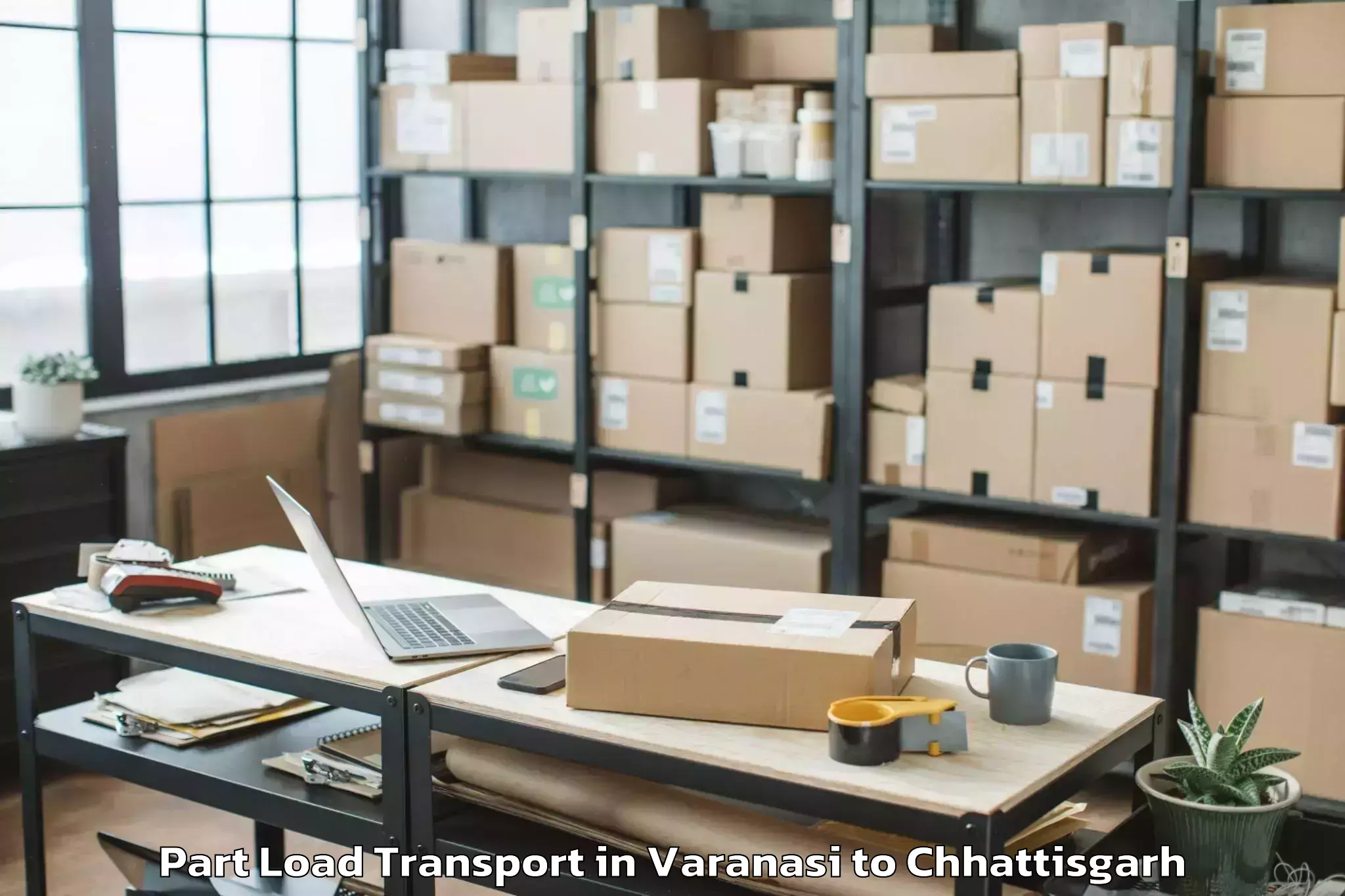 Book Varanasi to Iit Bhilai Part Load Transport Online